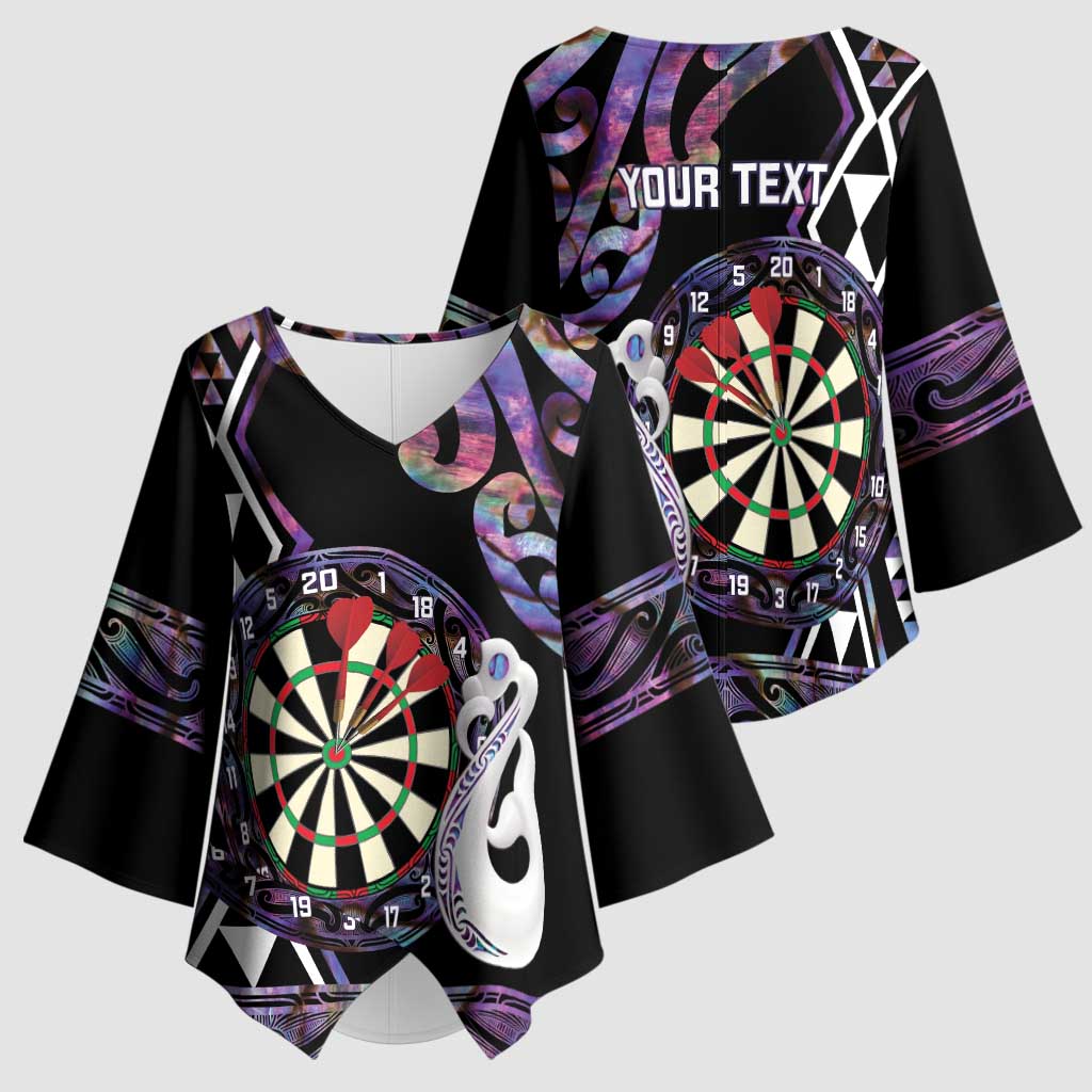 Personalised New Zealand Darts Kimono Sleeve Blouse Ngutukaka Manaia Taniko Luxury Purple - Aussie Hoodie