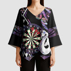 Personalised New Zealand Darts Kimono Sleeve Blouse Ngutukaka Manaia Taniko Luxury Purple - Aussie Hoodie