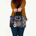 Personalised New Zealand Darts Leather Bag Ngutukaka Manaia Taniko Luxury Purple - Aussie Hoodie