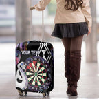 Personalised New Zealand Darts Luggage Cover Ngutukaka Manaia Taniko Luxury Purple - Aussie Hoodie