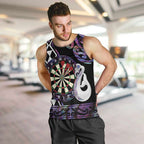 Personalised New Zealand Darts Men Tank Top Ngutukaka Manaia Taniko Luxury Purple - Aussie Hoodie