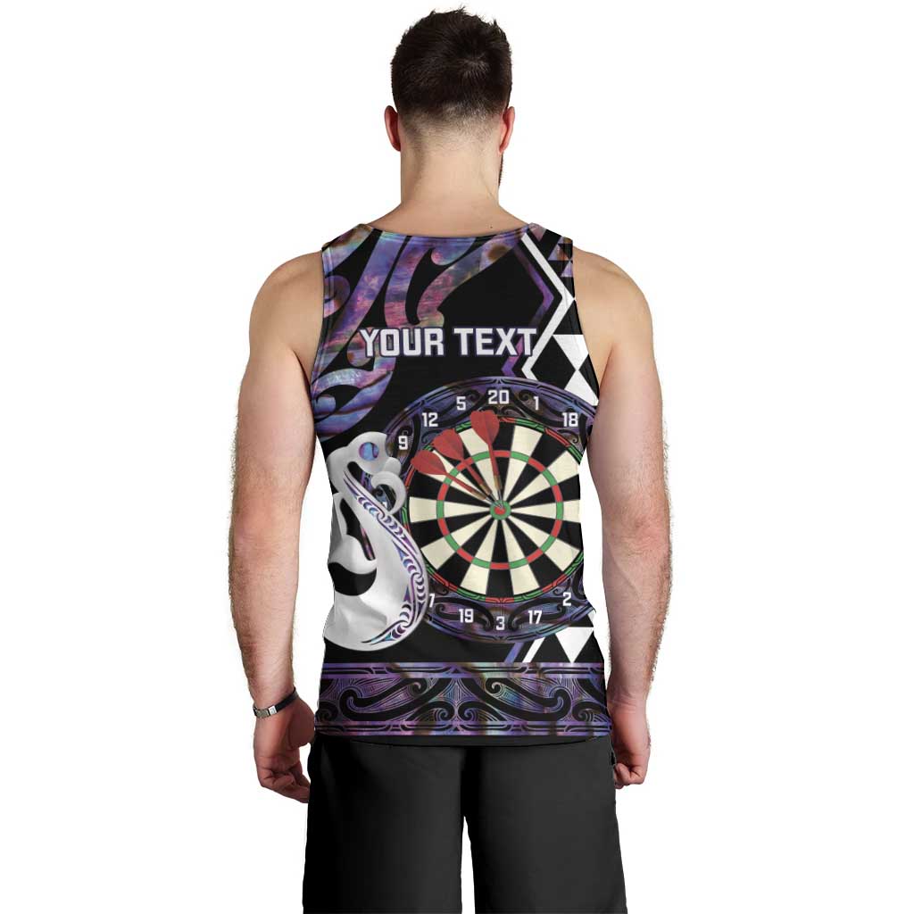 Personalised New Zealand Darts Men Tank Top Ngutukaka Manaia Taniko Luxury Purple - Aussie Hoodie