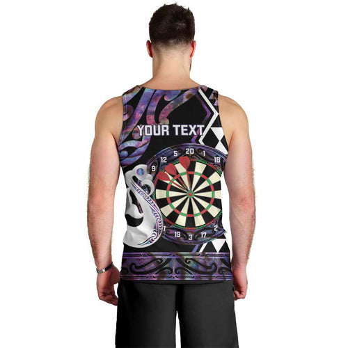 Personalised New Zealand Darts Men Tank Top Ngutukaka Manaia Taniko Luxury Purple - Aussie Hoodie