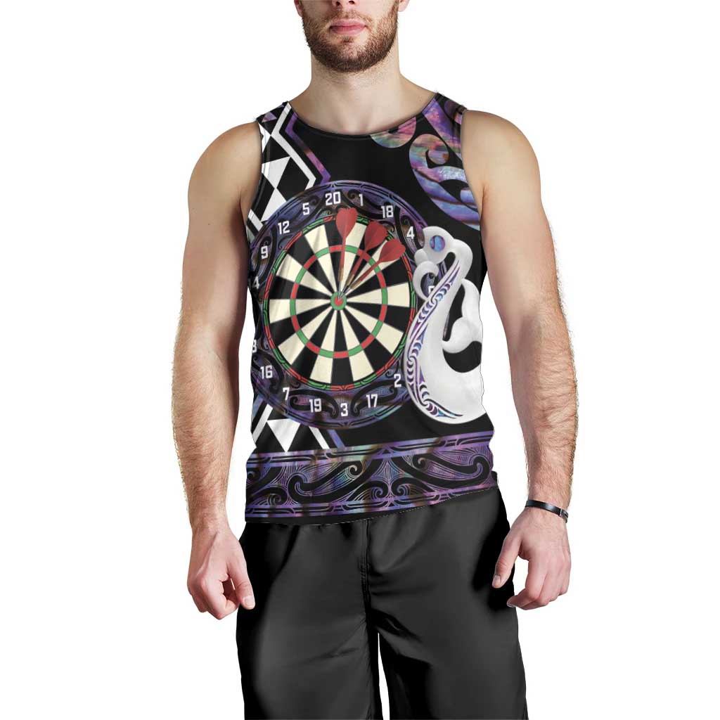 Personalised New Zealand Darts Men Tank Top Ngutukaka Manaia Taniko Luxury Purple - Aussie Hoodie