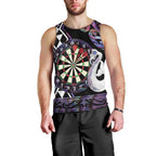 Personalised New Zealand Darts Men Tank Top Ngutukaka Manaia Taniko Luxury Purple - Aussie Hoodie