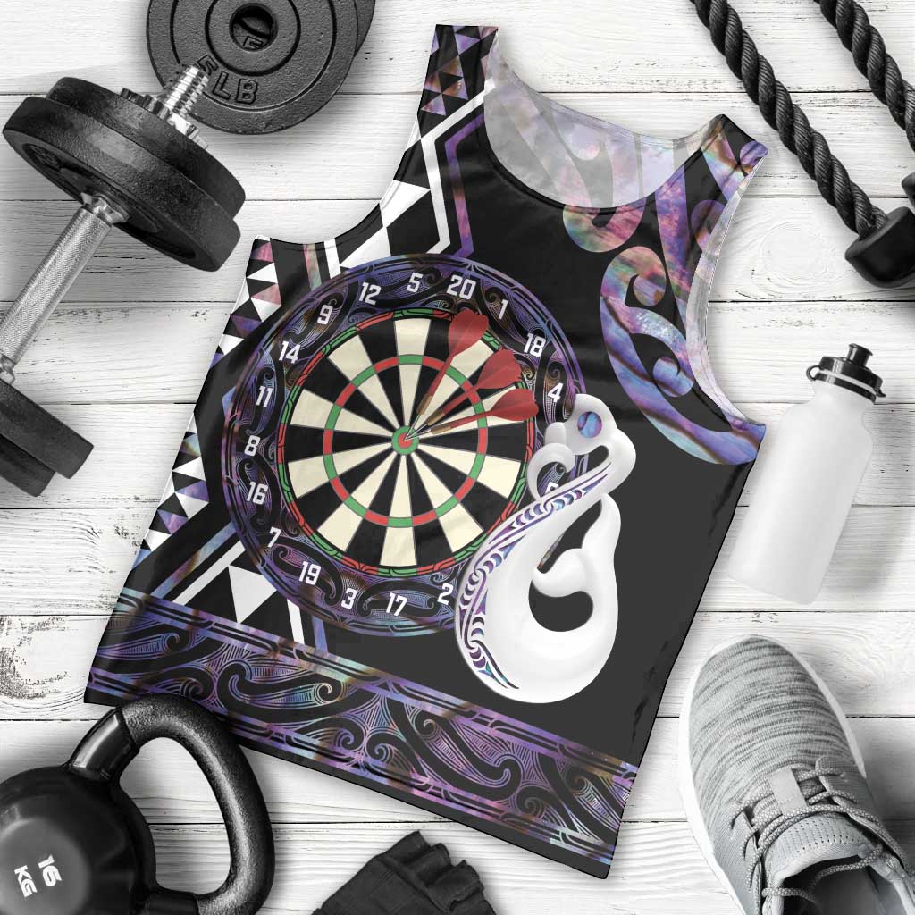Personalised New Zealand Darts Men Tank Top Ngutukaka Manaia Taniko Luxury Purple - Aussie Hoodie
