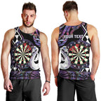 Personalised New Zealand Darts Men Tank Top Ngutukaka Manaia Taniko Luxury Purple - Aussie Hoodie