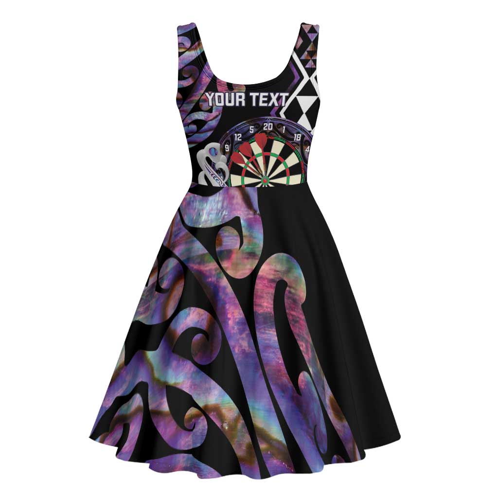 Personalised New Zealand Darts Midi Dress Ngutukaka Manaia Taniko Luxury Purple - Aussie Hoodie