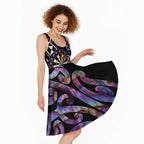 Personalised New Zealand Darts Midi Dress Ngutukaka Manaia Taniko Luxury Purple - Aussie Hoodie