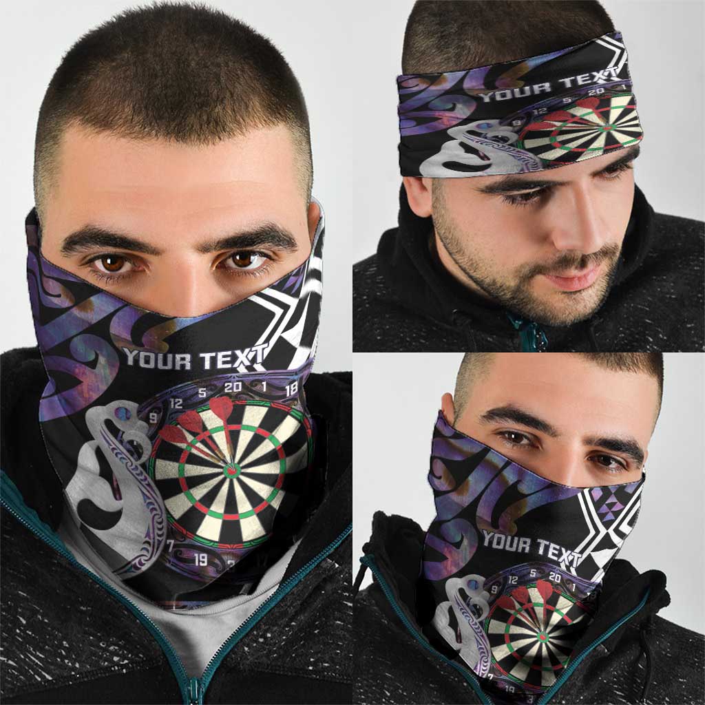 Personalised New Zealand Darts Neck Gaiter Ngutukaka Manaia Taniko Luxury Purple - Aussie Hoodie
