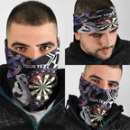 Personalised New Zealand Darts Neck Gaiter Ngutukaka Manaia Taniko Luxury Purple - Aussie Hoodie