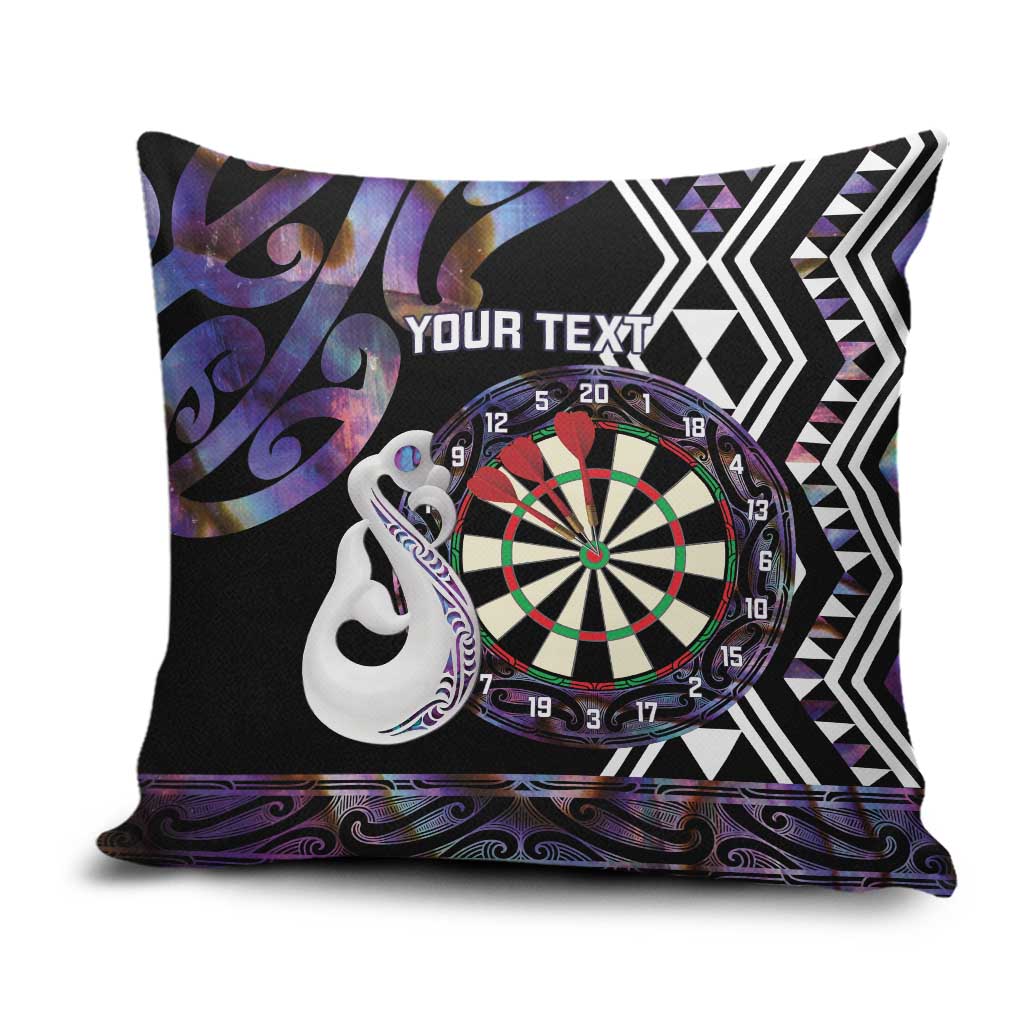 Personalised New Zealand Darts Pillow Cover Ngutukaka Manaia Taniko Luxury Purple - Aussie Hoodie