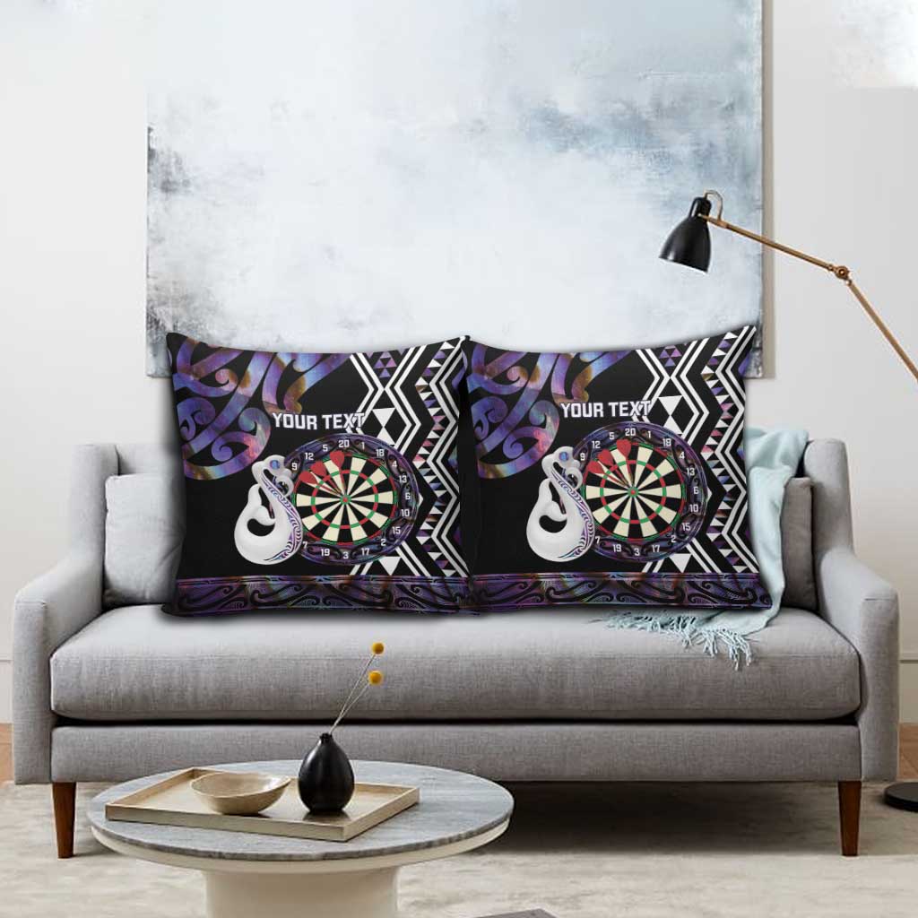 Personalised New Zealand Darts Pillow Cover Ngutukaka Manaia Taniko Luxury Purple - Aussie Hoodie