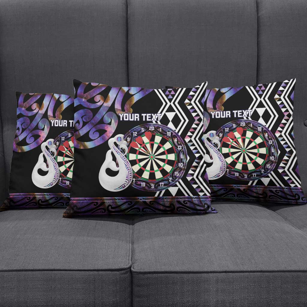 Personalised New Zealand Darts Pillow Cover Ngutukaka Manaia Taniko Luxury Purple - Aussie Hoodie