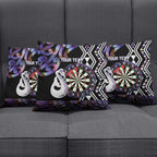 Personalised New Zealand Darts Pillow Cover Ngutukaka Manaia Taniko Luxury Purple - Aussie Hoodie