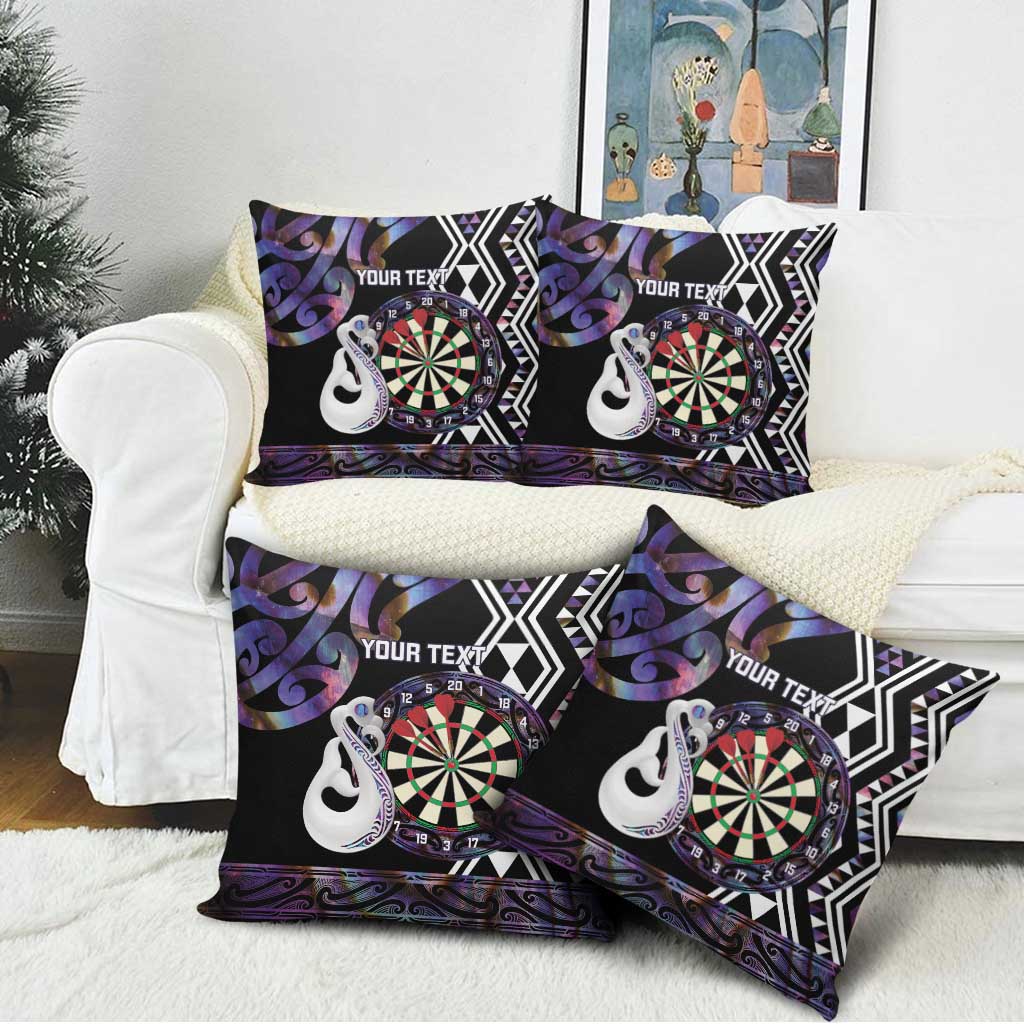Personalised New Zealand Darts Pillow Cover Ngutukaka Manaia Taniko Luxury Purple - Aussie Hoodie