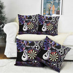 Personalised New Zealand Darts Pillow Cover Ngutukaka Manaia Taniko Luxury Purple - Aussie Hoodie