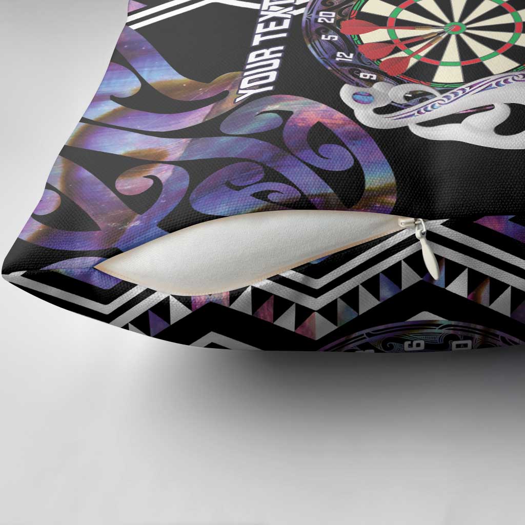 Personalised New Zealand Darts Pillow Cover Ngutukaka Manaia Taniko Luxury Purple - Aussie Hoodie