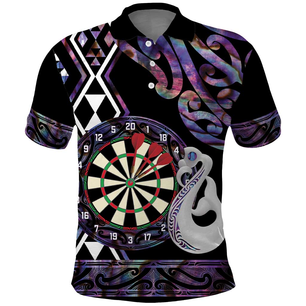 Personalised New Zealand Darts Polo Shirt Ngutukaka Manaia Taniko Luxury Purple - Aussie Hoodie