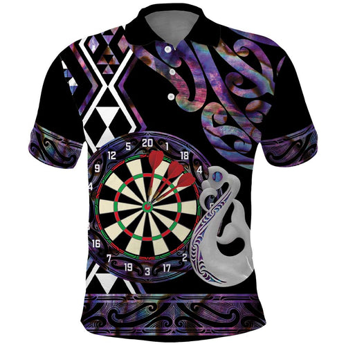 Personalised New Zealand Darts Polo Shirt Ngutukaka Manaia Taniko Luxury Purple - Aussie Hoodie