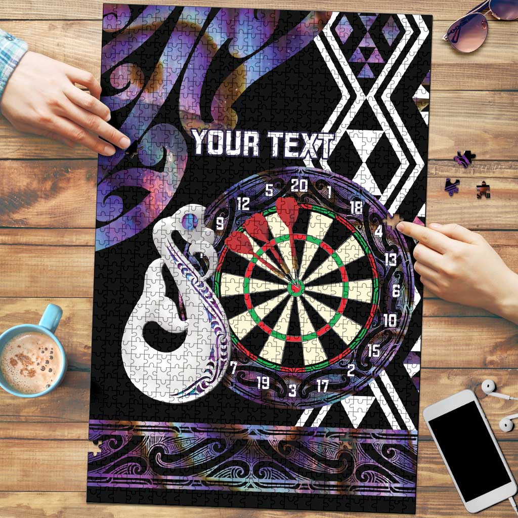 Personalised New Zealand Darts Puzzle Ngutukaka Manaia Taniko Luxury Purple - Aussie Hoodie