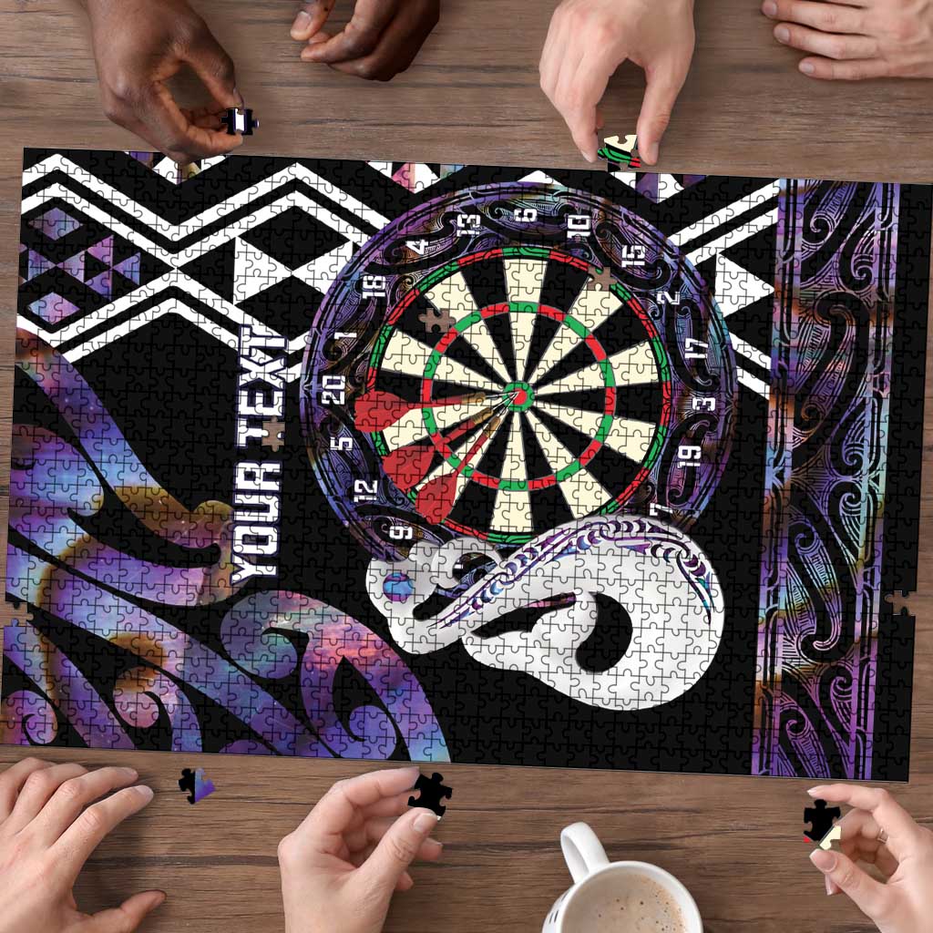Personalised New Zealand Darts Puzzle Ngutukaka Manaia Taniko Luxury Purple - Aussie Hoodie