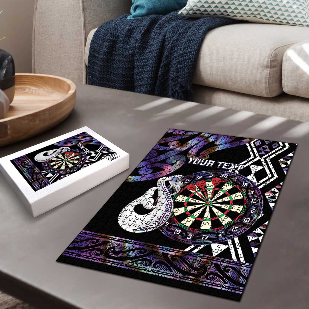 Personalised New Zealand Darts Puzzle Ngutukaka Manaia Taniko Luxury Purple - Aussie Hoodie