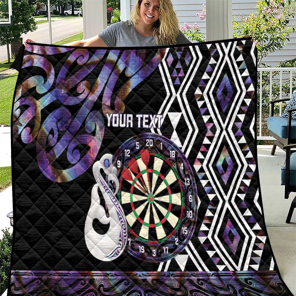 Personalised New Zealand Darts Quilt Ngutukaka Manaia Taniko Luxury Purple - Aussie Hoodie