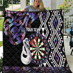 Personalised New Zealand Darts Quilt Ngutukaka Manaia Taniko Luxury Purple - Aussie Hoodie