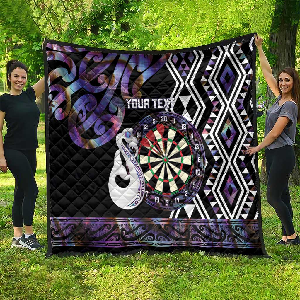 Personalised New Zealand Darts Quilt Ngutukaka Manaia Taniko Luxury Purple - Aussie Hoodie