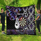 Personalised New Zealand Darts Quilt Ngutukaka Manaia Taniko Luxury Purple - Aussie Hoodie