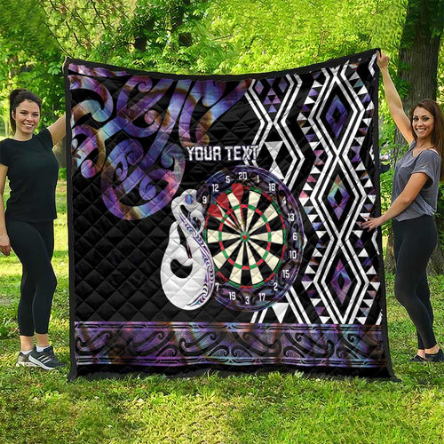 Personalised New Zealand Darts Quilt Ngutukaka Manaia Taniko Luxury Purple - Aussie Hoodie