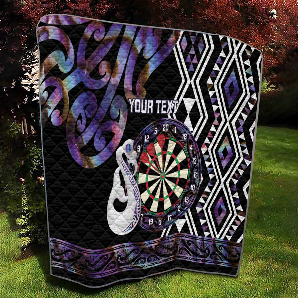 Personalised New Zealand Darts Quilt Ngutukaka Manaia Taniko Luxury Purple - Aussie Hoodie