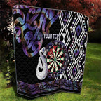 Personalised New Zealand Darts Quilt Ngutukaka Manaia Taniko Luxury Purple - Aussie Hoodie