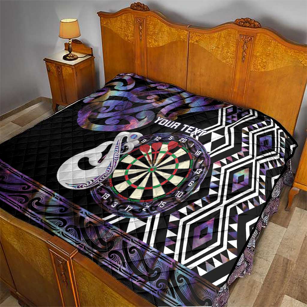Personalised New Zealand Darts Quilt Ngutukaka Manaia Taniko Luxury Purple - Aussie Hoodie