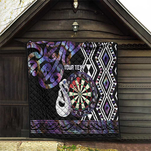Personalised New Zealand Darts Quilt Ngutukaka Manaia Taniko Luxury Purple - Aussie Hoodie