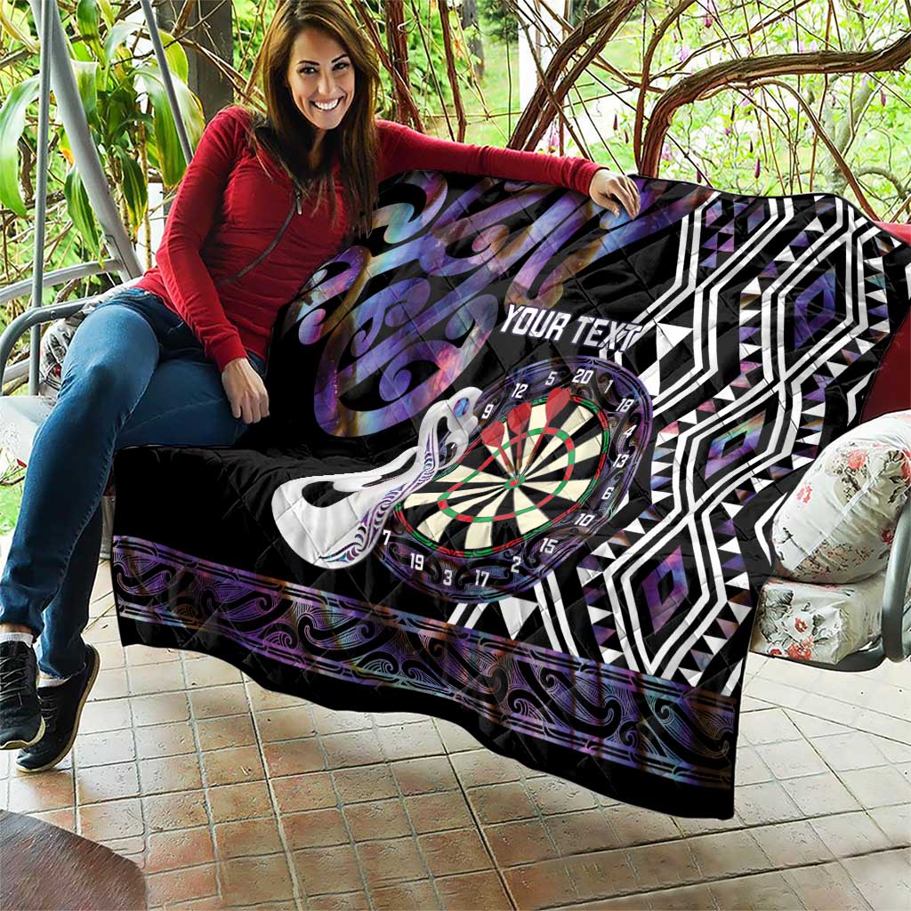 Personalised New Zealand Darts Quilt Ngutukaka Manaia Taniko Luxury Purple - Aussie Hoodie
