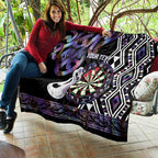 Personalised New Zealand Darts Quilt Ngutukaka Manaia Taniko Luxury Purple - Aussie Hoodie