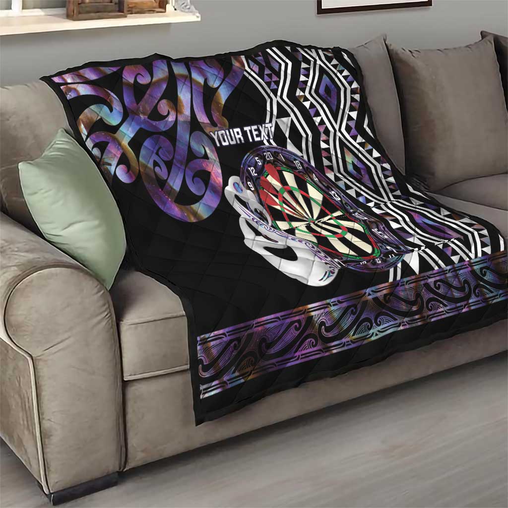 Personalised New Zealand Darts Quilt Ngutukaka Manaia Taniko Luxury Purple - Aussie Hoodie