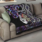 Personalised New Zealand Darts Quilt Ngutukaka Manaia Taniko Luxury Purple - Aussie Hoodie