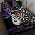 Personalised New Zealand Darts Quilt Bed Set Ngutukaka Manaia Taniko Luxury Purple - Aussie Hoodie