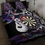 Personalised New Zealand Darts Quilt Bed Set Ngutukaka Manaia Taniko Luxury Purple - Aussie Hoodie