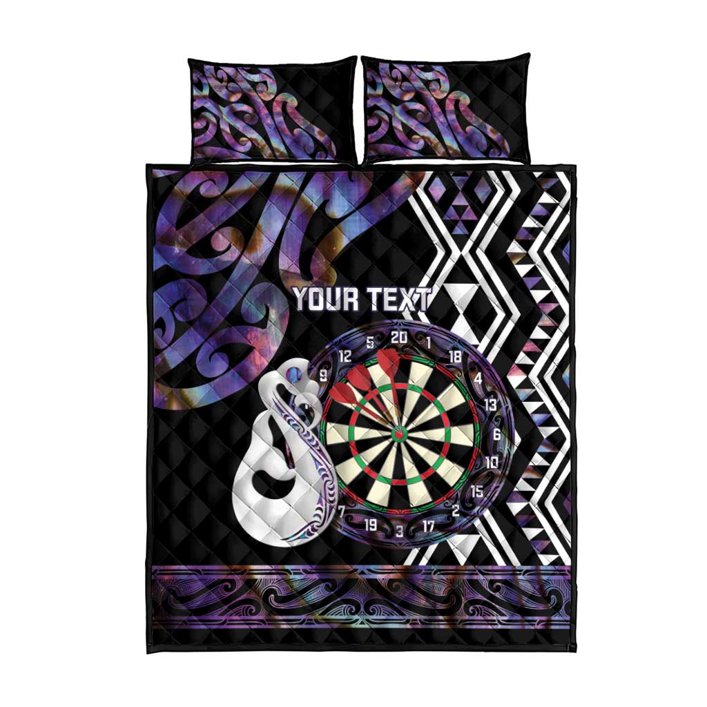 Personalised New Zealand Darts Quilt Bed Set Ngutukaka Manaia Taniko Luxury Purple - Aussie Hoodie