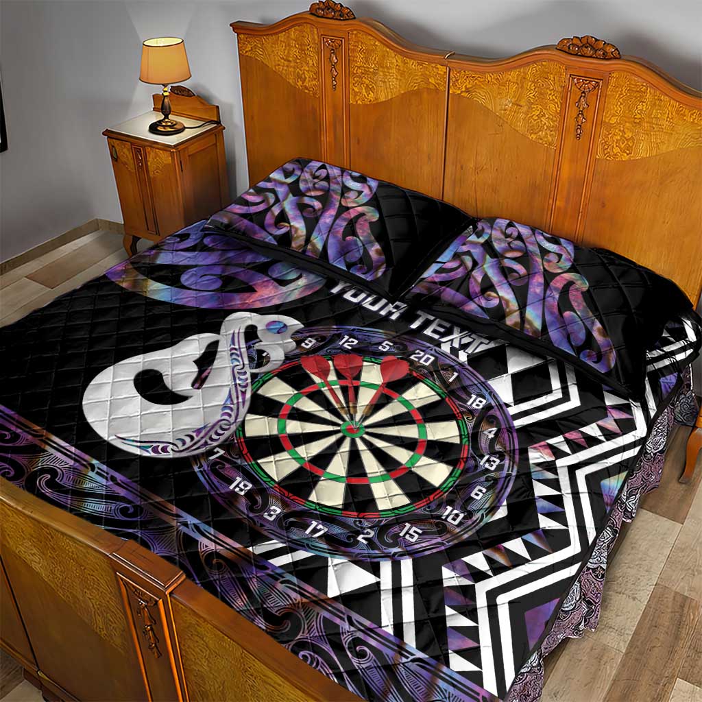 Personalised New Zealand Darts Quilt Bed Set Ngutukaka Manaia Taniko Luxury Purple - Aussie Hoodie