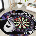 Personalised New Zealand Darts Round Carpet Ngutukaka Manaia Taniko Luxury Purple - Aussie Hoodie