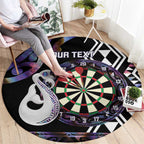 Personalised New Zealand Darts Round Carpet Ngutukaka Manaia Taniko Luxury Purple - Aussie Hoodie