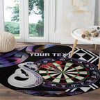 Personalised New Zealand Darts Round Carpet Ngutukaka Manaia Taniko Luxury Purple - Aussie Hoodie