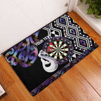 Personalised New Zealand Darts Rubber Doormat Ngutukaka Manaia Taniko Luxury Purple - Aussie Hoodie