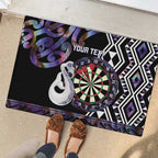 Personalised New Zealand Darts Rubber Doormat Ngutukaka Manaia Taniko Luxury Purple - Aussie Hoodie