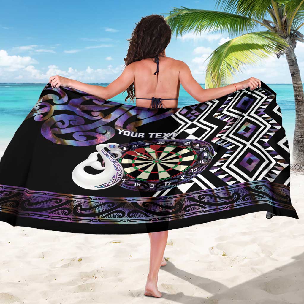 Personalised New Zealand Darts Sarong Ngutukaka Manaia Taniko Luxury Purple - Aussie Hoodie